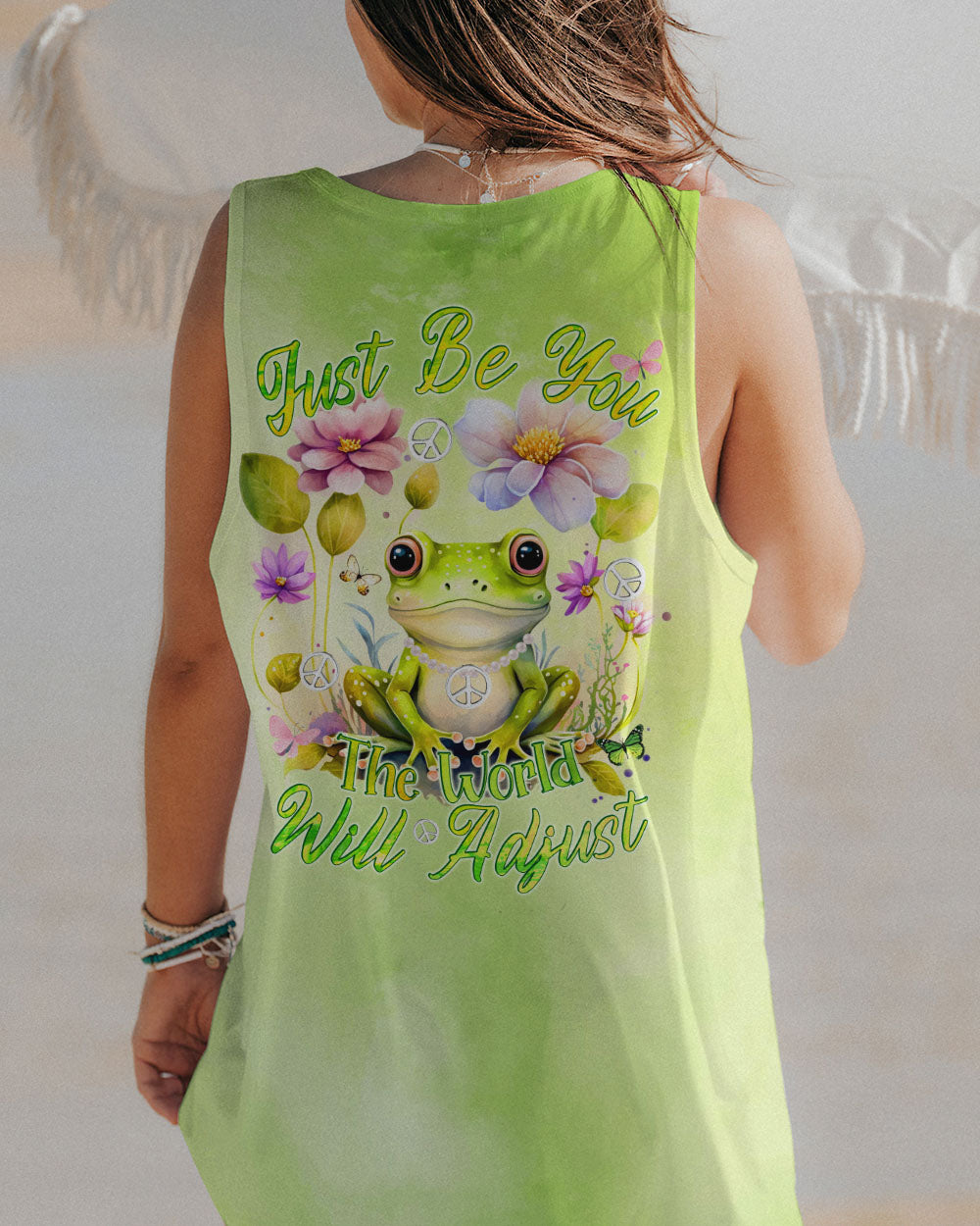 JUST BE YOU THE WORLD WILL ADJUST FROG ALL OVER PRINT - TYQY0512233