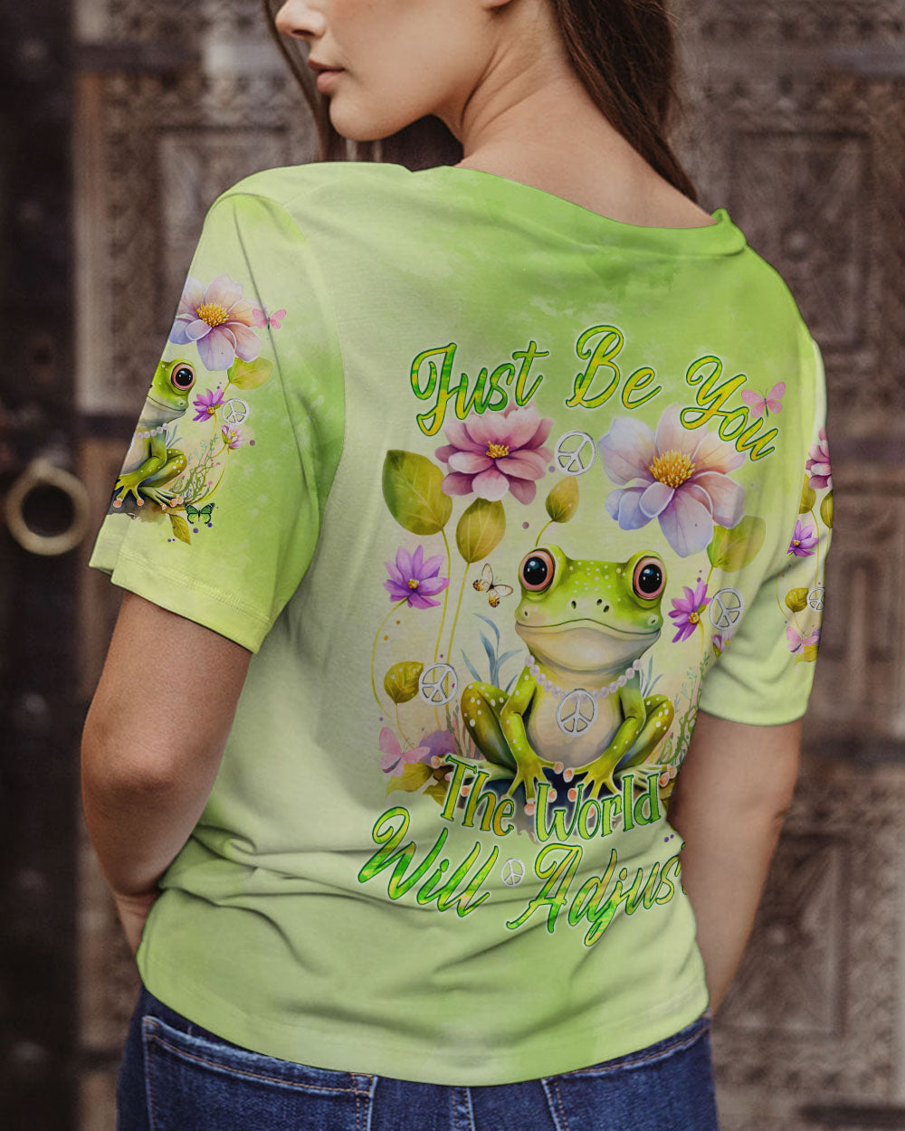 JUST BE YOU THE WORLD WILL ADJUST FROG ALL OVER PRINT - TYQY0512233