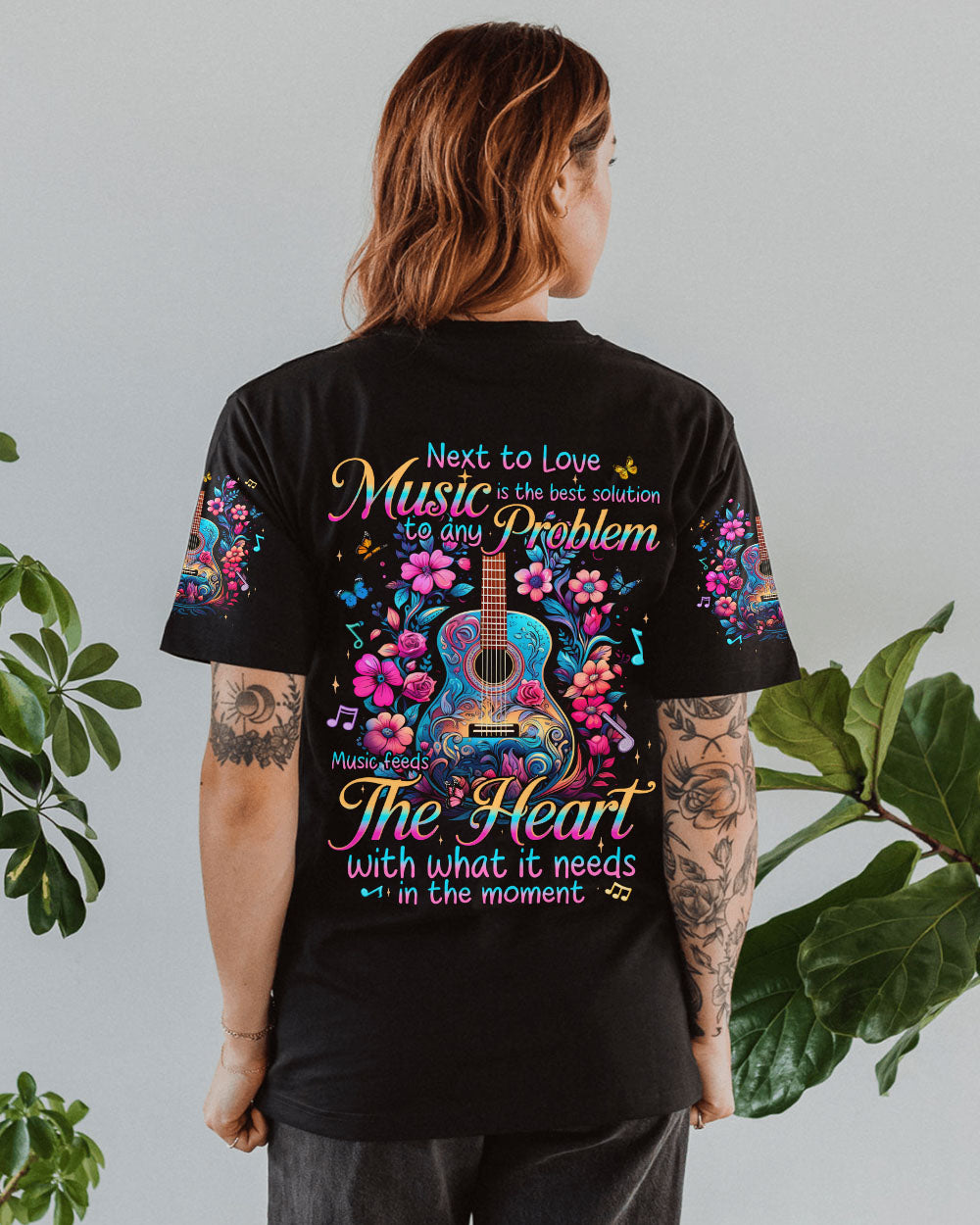 MUSIC FEEDS THE HEART GUITAR ALL OVER PRINT - TYQY0512241