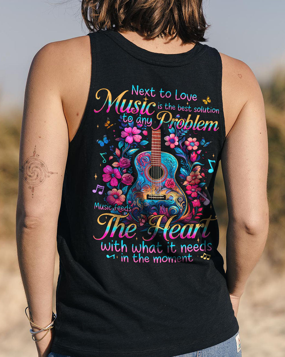 MUSIC FEEDS THE HEART GUITAR ALL OVER PRINT - TYQY0512241