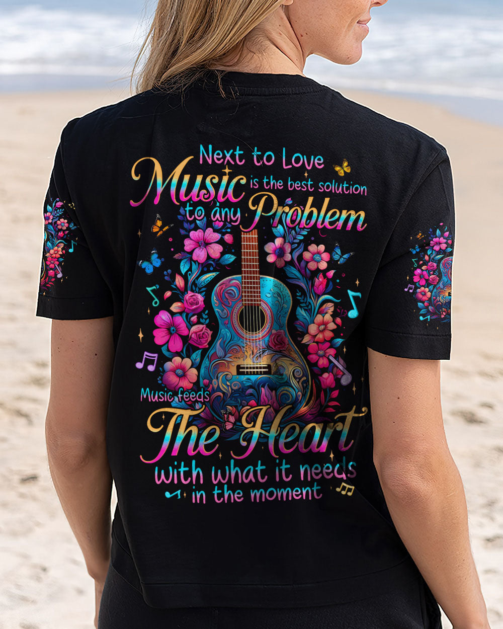 MUSIC FEEDS THE HEART GUITAR ALL OVER PRINT - TYQY0512241