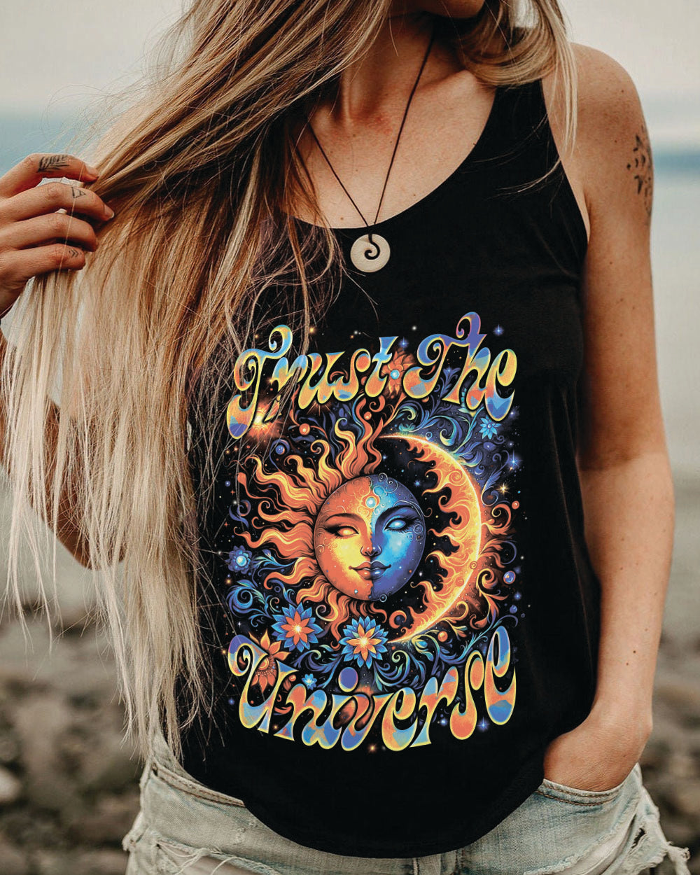 TRUST THE UNIVERSE SUN AND MOON ALL OVER PRINT - TYQY0601243
