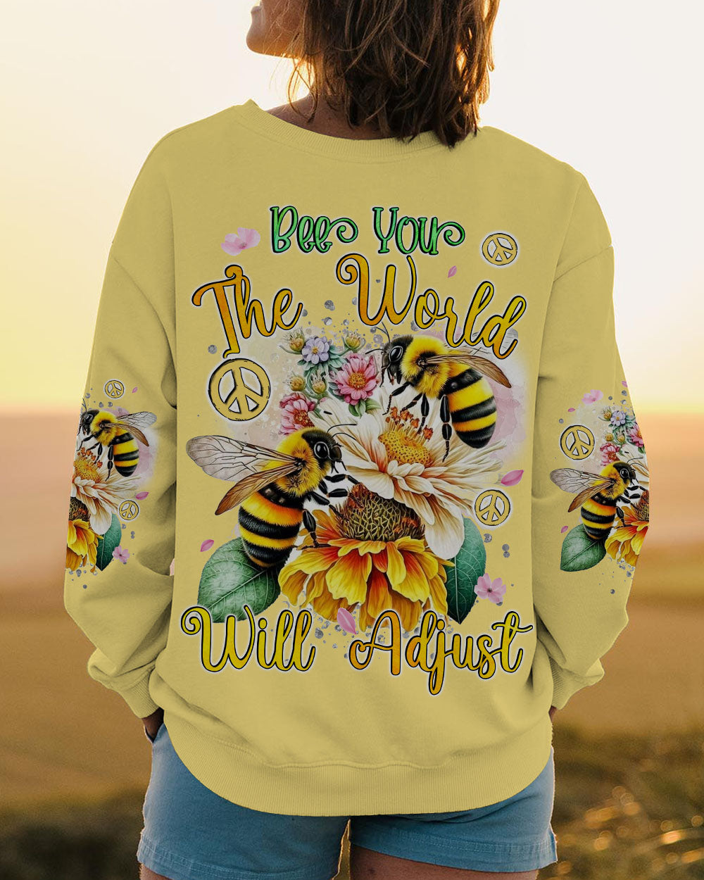 BEE YOU THE WORLD WILL ADJUST ALL OVER PRINT - TYQY0601244
