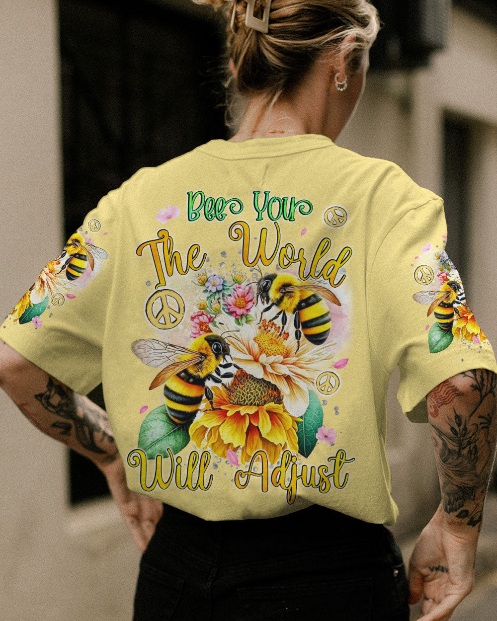 BEE YOU THE WORLD WILL ADJUST ALL OVER PRINT - TYQY0601244