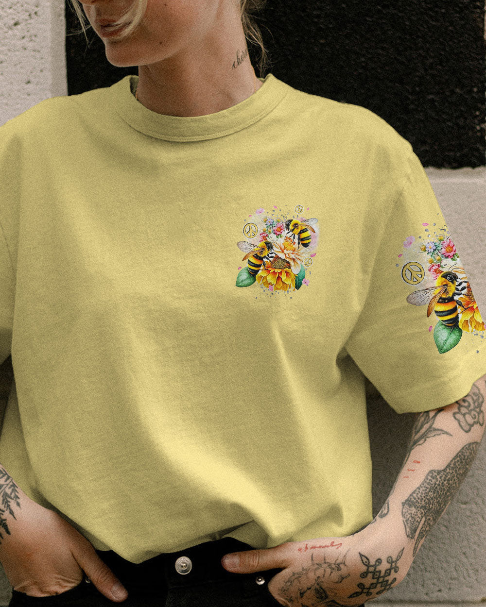 BEE YOU THE WORLD WILL ADJUST ALL OVER PRINT - TYQY0601244