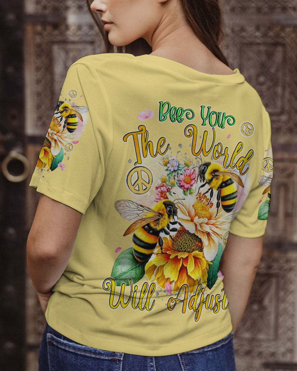 BEE YOU THE WORLD WILL ADJUST ALL OVER PRINT - TYQY0601244