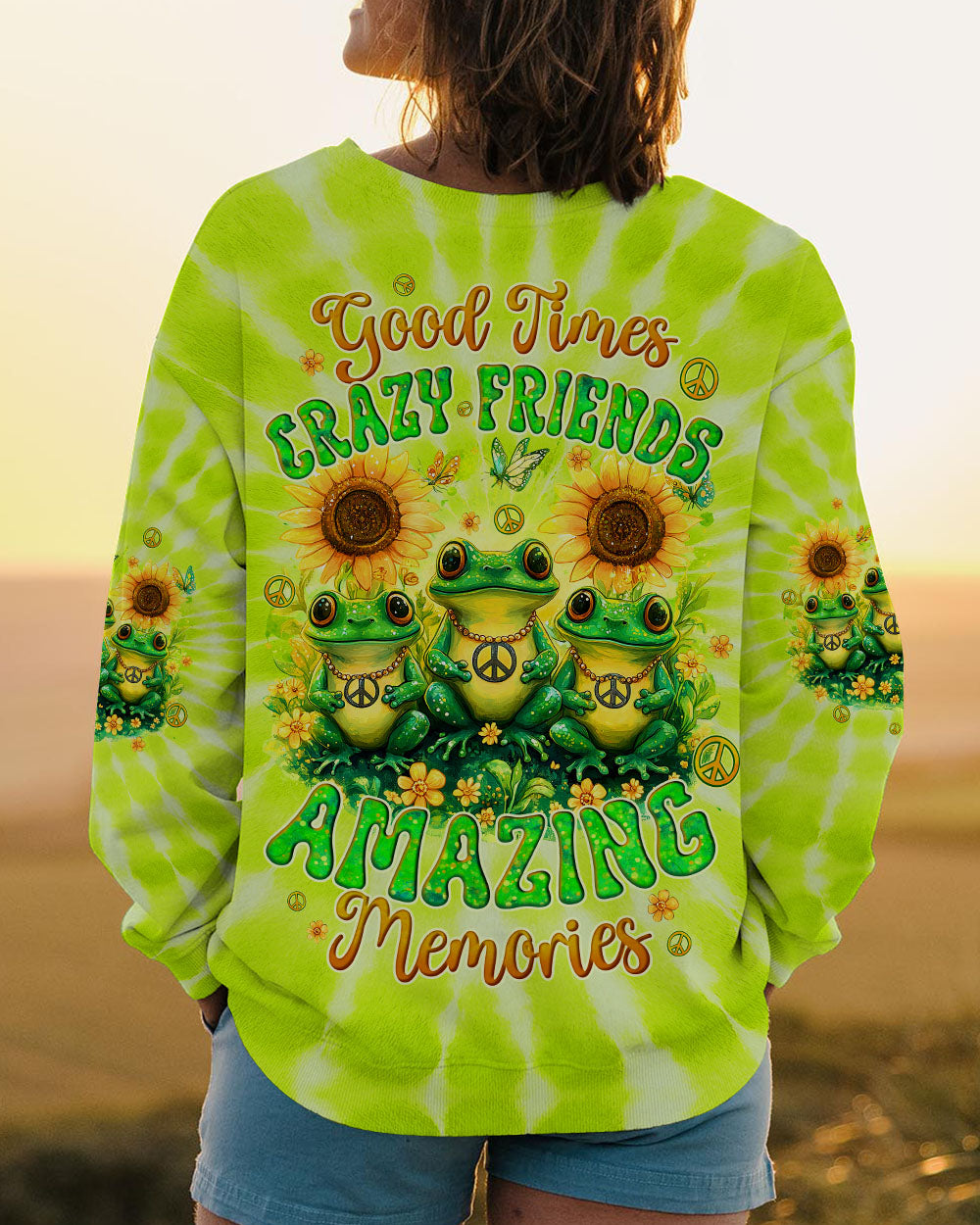GOOD TIMES CRAZY FRIEND FROG TIE DYE ALL OVER PRINT - TYQY0605253