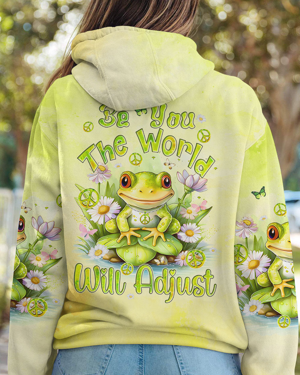 BE YOU THE WORLD WILL ADJUST FROG ALL OVER PRINT - TYQY0612233