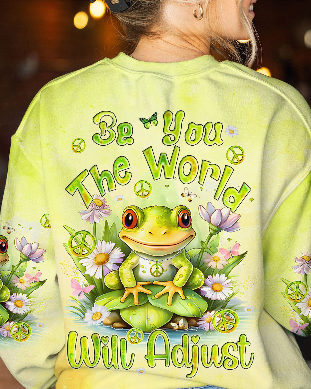 BE YOU THE WORLD WILL ADJUST FROG ALL OVER PRINT - TYQY0612233