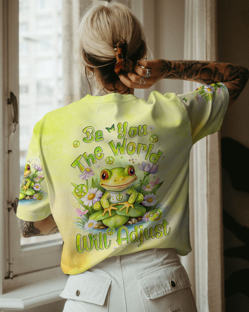 BE YOU THE WORLD WILL ADJUST FROG ALL OVER PRINT - TYQY0612233