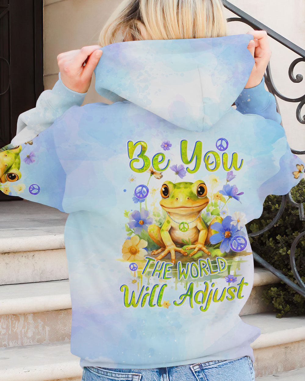BE YOU THE WORLD WILL ADJUST FROG ALL OVER PRINT - TYQY0612234