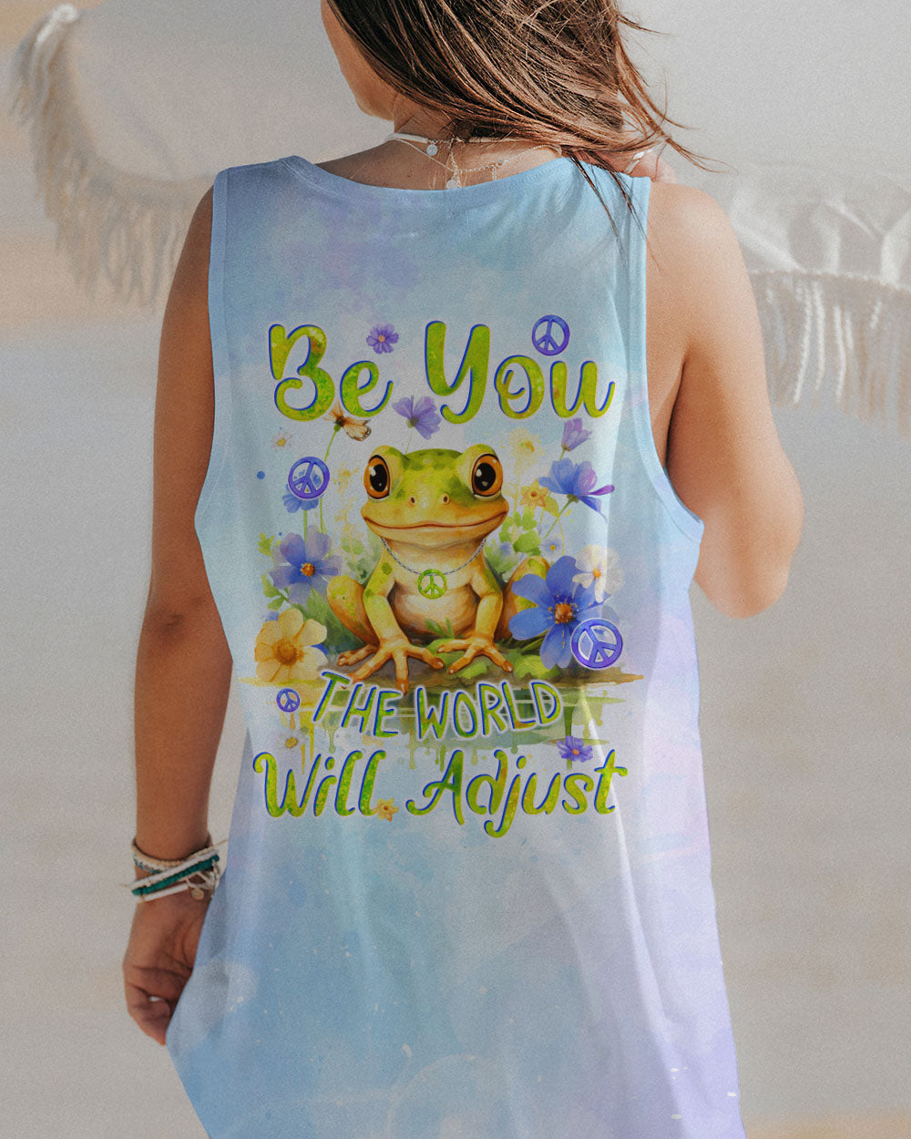 BE YOU THE WORLD WILL ADJUST FROG ALL OVER PRINT - TYQY0612234