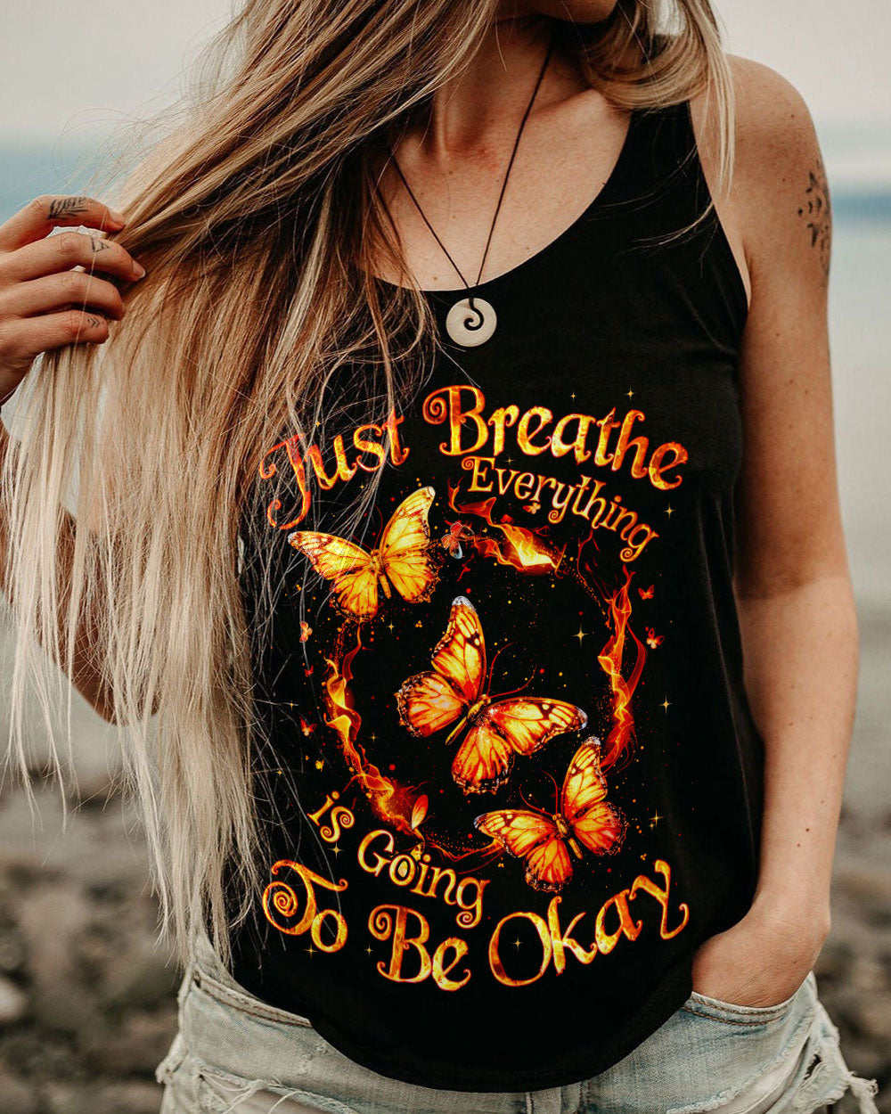 JUST BREATHE BUTTERFLY ALL OVER PRINT - TYQY0711243