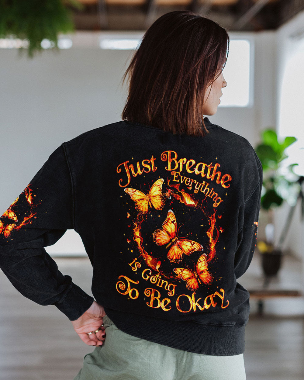 JUST BREATHE BUTTERFLY ALL OVER PRINT - TYQY0711243