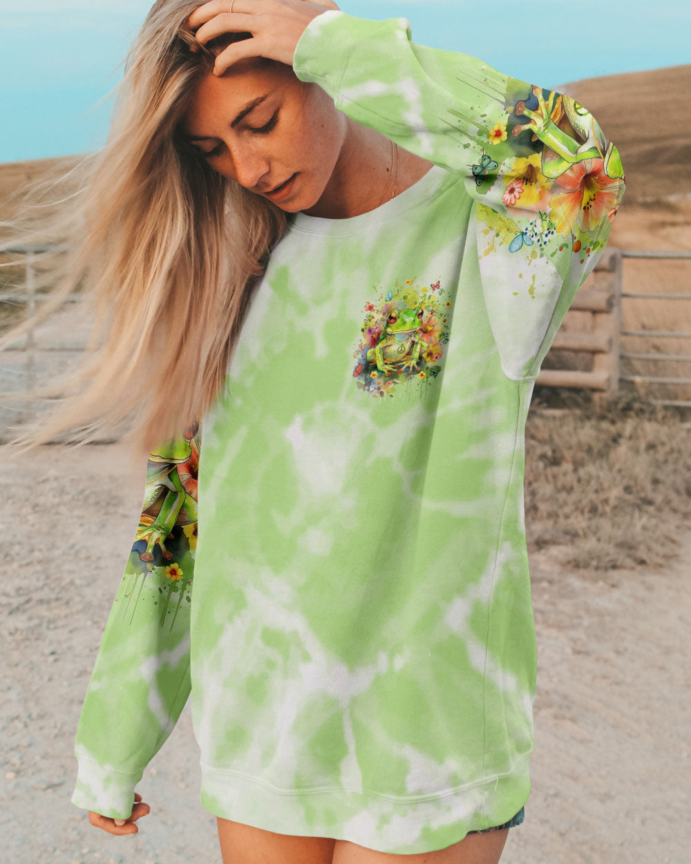 BE YOU THE WORLD WILL ADJUST FROG ALL OVER PRINT - TYQY0712233