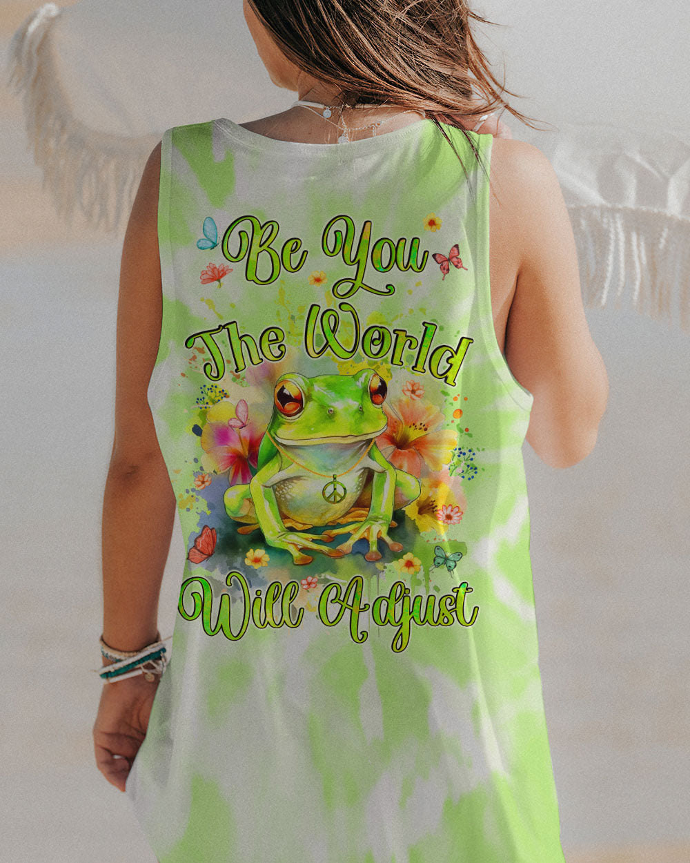 BE YOU THE WORLD WILL ADJUST FROG ALL OVER PRINT - TYQY0712233