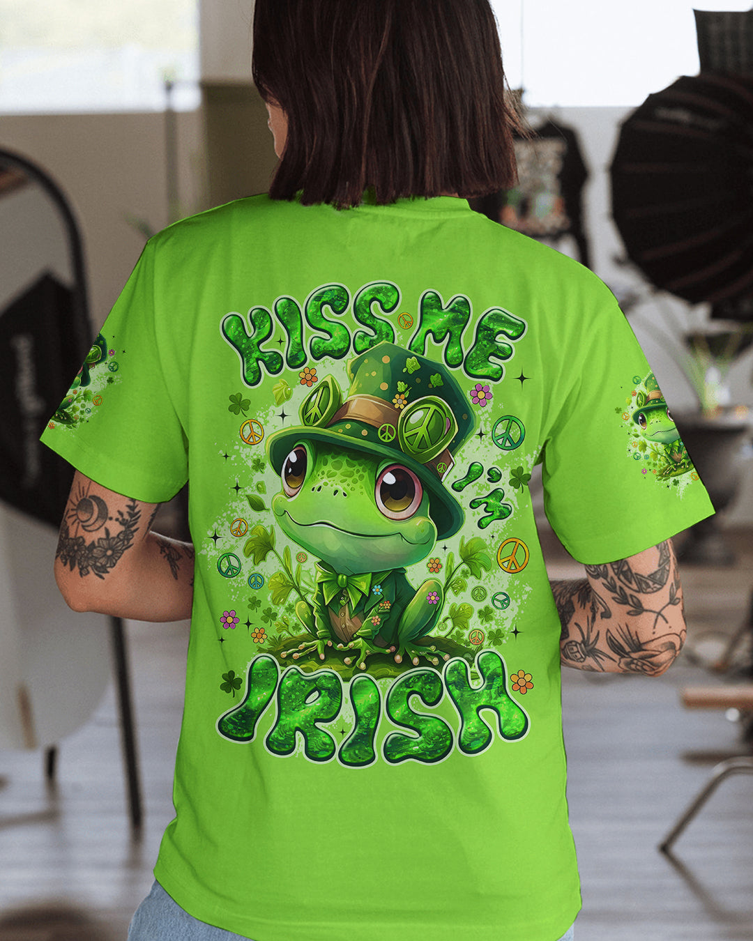 KISS ME I'M IRISH FROG PATRICK'S DAY ALL OVER PRINT - TYQY0801262