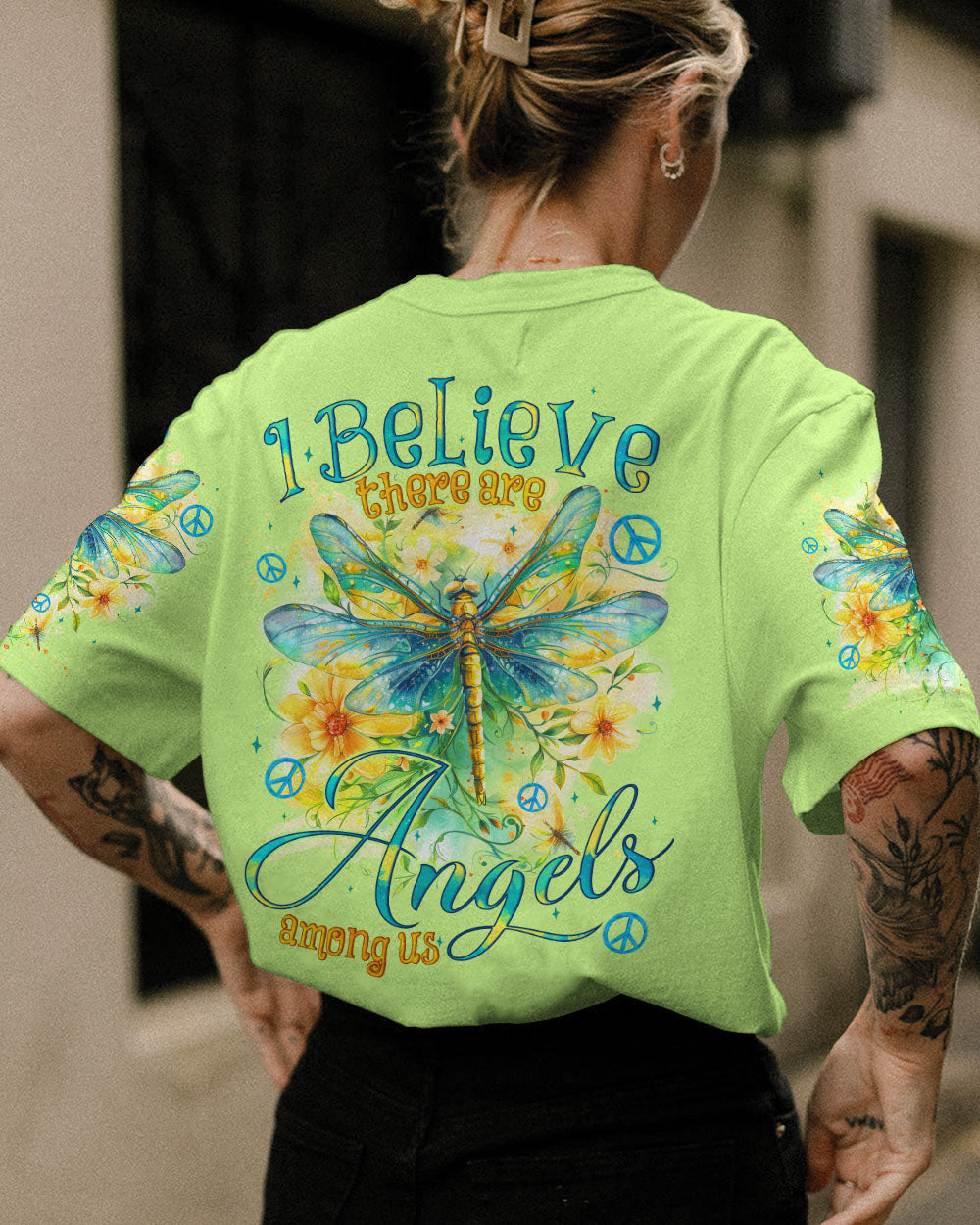 I BELIEVE THERE ARE ANGELS AMONG US DRAGONFLY ALL OVER PRINT - TYQY0804244