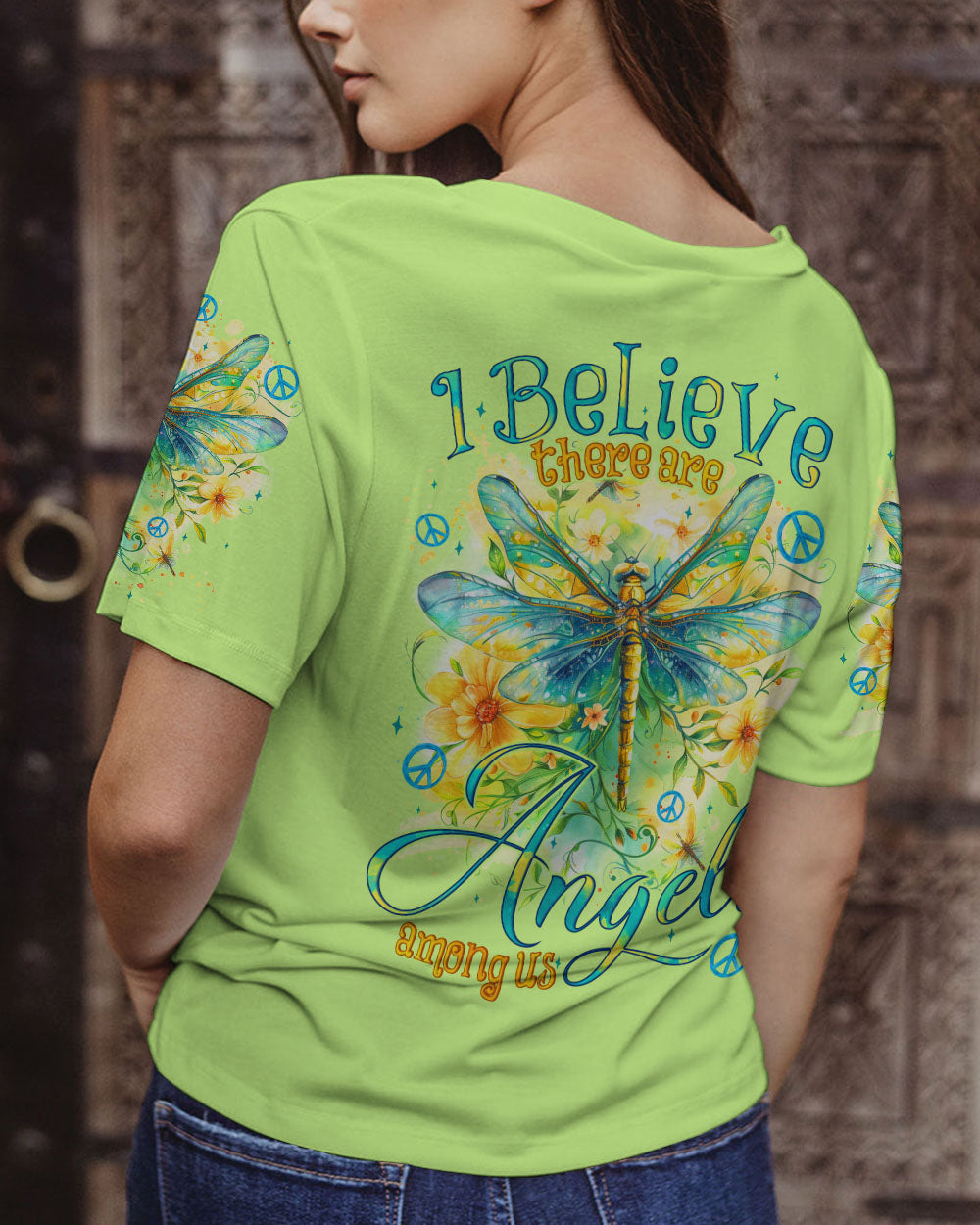 I BELIEVE THERE ARE ANGELS AMONG US DRAGONFLY ALL OVER PRINT - TYQY0804244