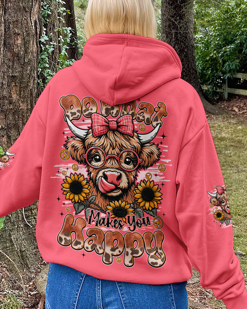 DO WHAT MAKES YOU HAPPY COW HIPPIE ALL OVER PRINT - TYQY0806251