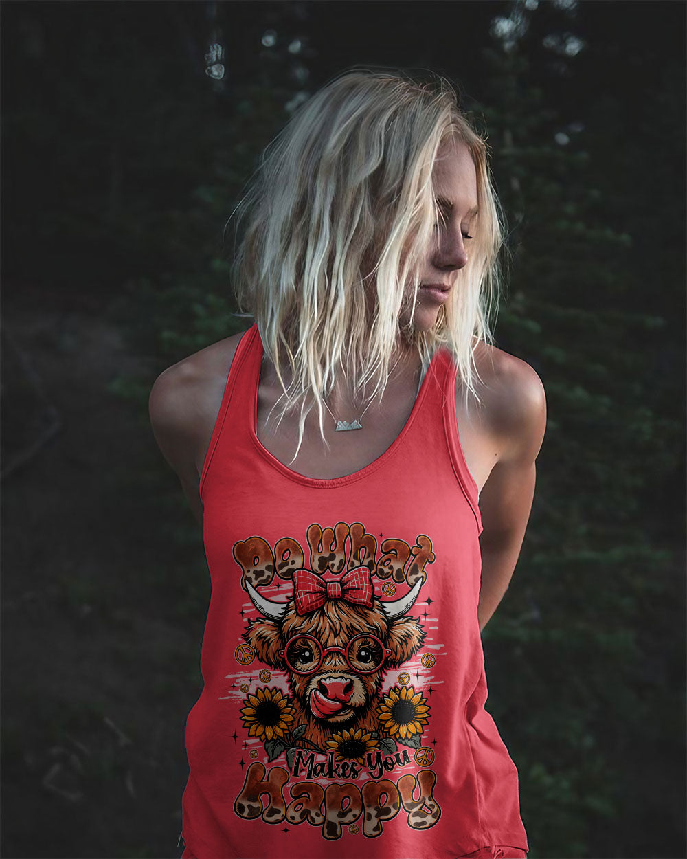 DO WHAT MAKES YOU HAPPY COW HIPPIE ALL OVER PRINT - TYQY0806251
