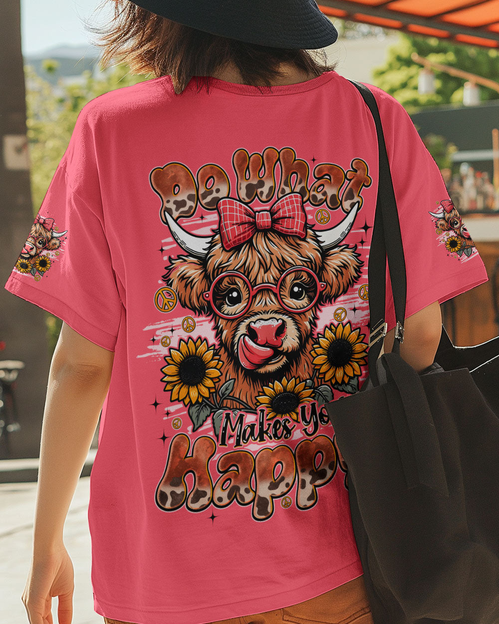 DO WHAT MAKES YOU HAPPY COW HIPPIE ALL OVER PRINT - TYQY0806251