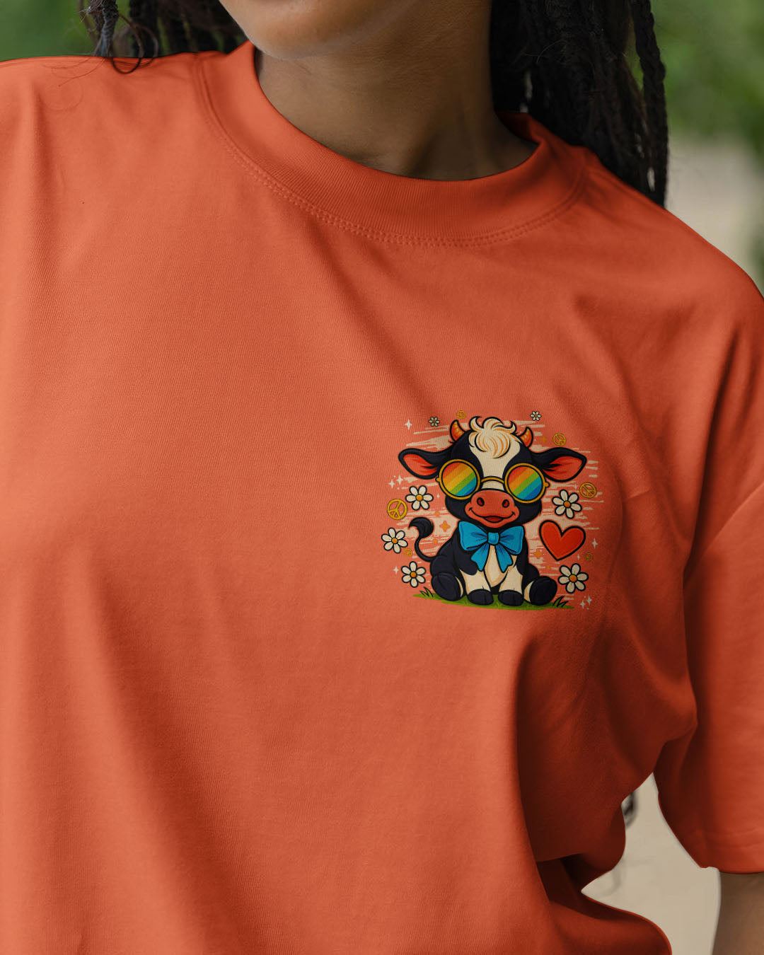 DO WHAT MAKES YOU HAPPY COW HIPPIE ALL OVER PRINT - TYQY0807254