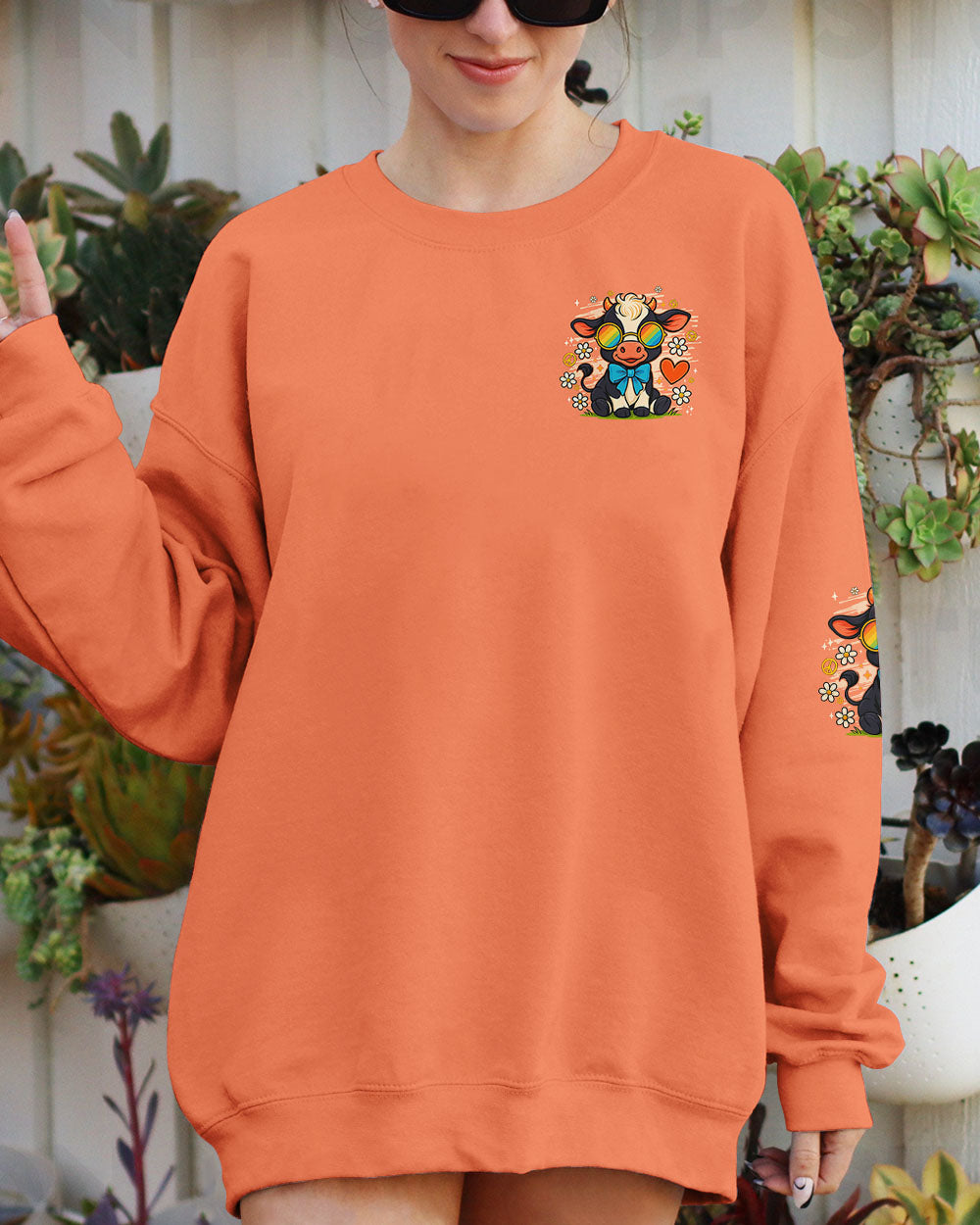 DO WHAT MAKES YOU HAPPY COW HIPPIE ALL OVER PRINT - TYQY0807254