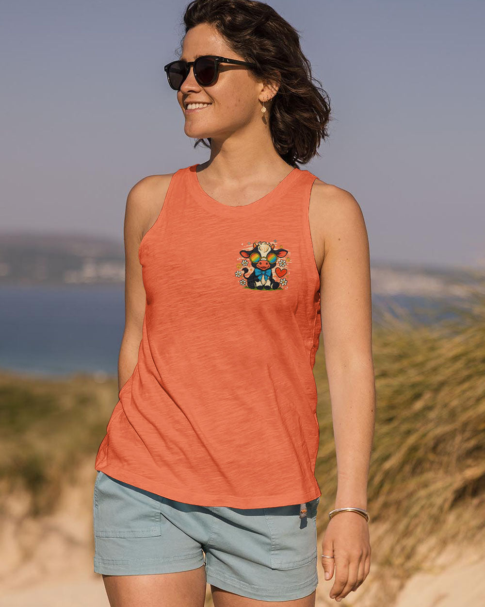 DO WHAT MAKES YOU HAPPY COW HIPPIE ALL OVER PRINT - TYQY0807254