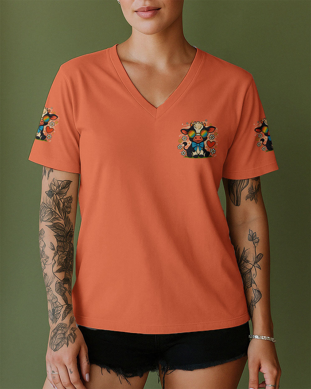 DO WHAT MAKES YOU HAPPY COW HIPPIE ALL OVER PRINT - TYQY0807254