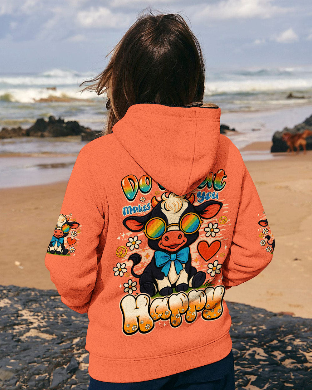 DO WHAT MAKES YOU HAPPY COW HIPPIE ALL OVER PRINT - TYQY0807254