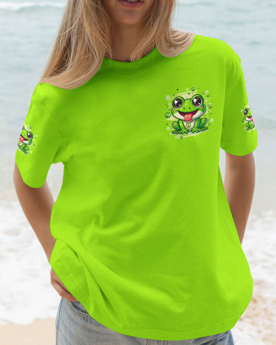 BE YOU THE WORLD WILL ADJUST FROG HIPPIE ALL OVER PRINT - TYQY0808254
