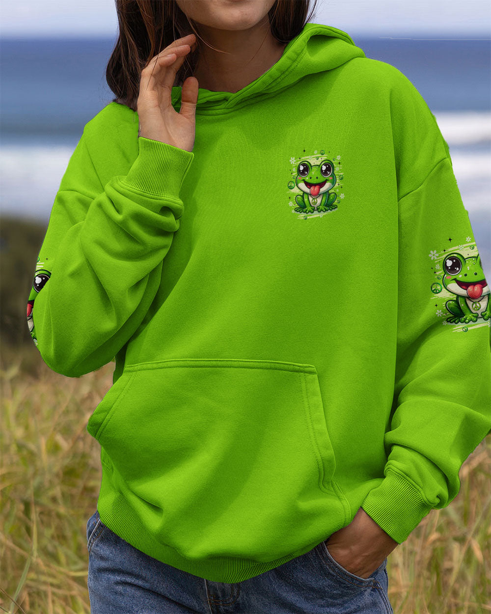 BE YOU THE WORLD WILL ADJUST FROG HIPPIE ALL OVER PRINT - TYQY0808254