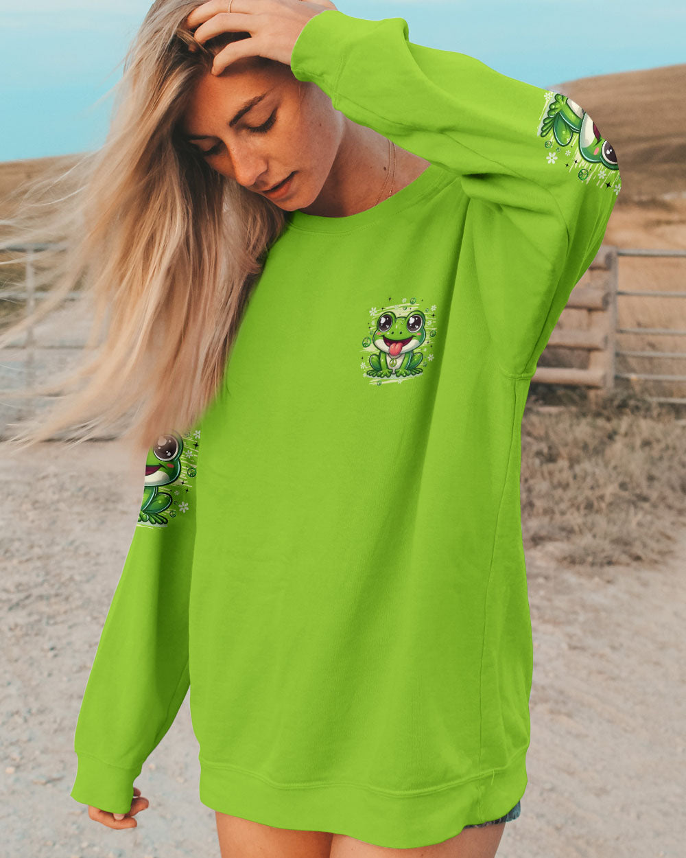 BE YOU THE WORLD WILL ADJUST FROG HIPPIE ALL OVER PRINT - TYQY0808254