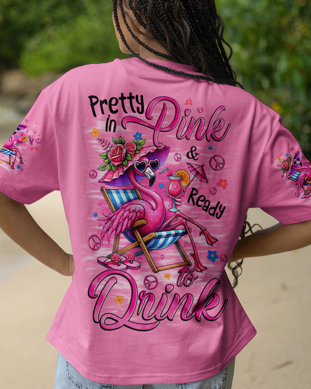 PRETTY IN PINK FLAMINGO ALL OVER PRINT - TYQY0904251