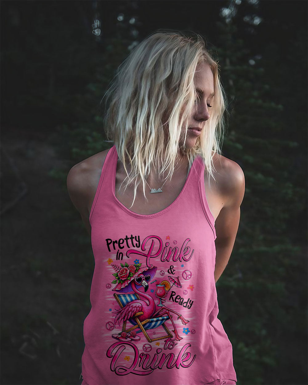 PRETTY IN PINK FLAMINGO ALL OVER PRINT - TYQY0904251