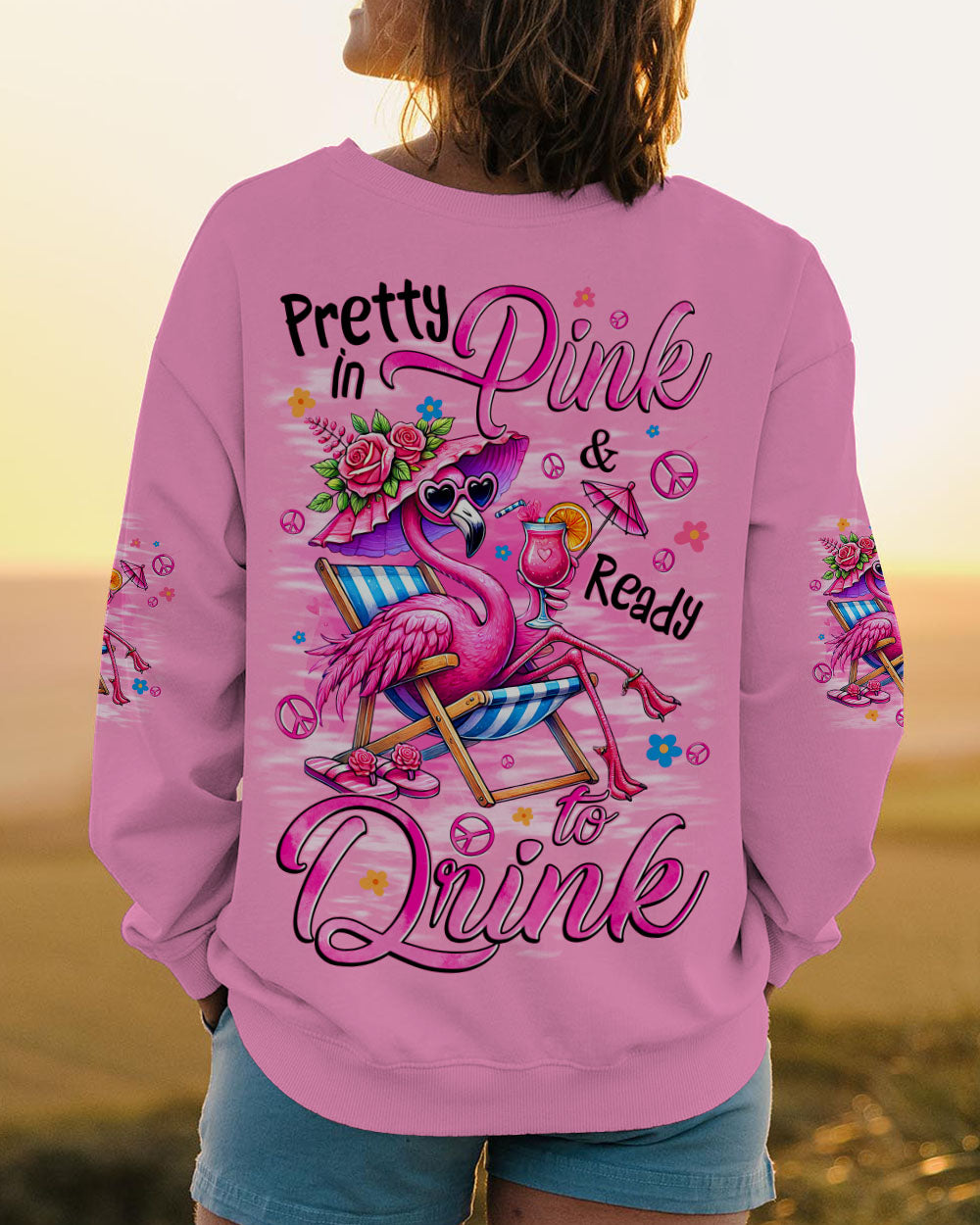 PRETTY IN PINK FLAMINGO ALL OVER PRINT - TYQY0904251