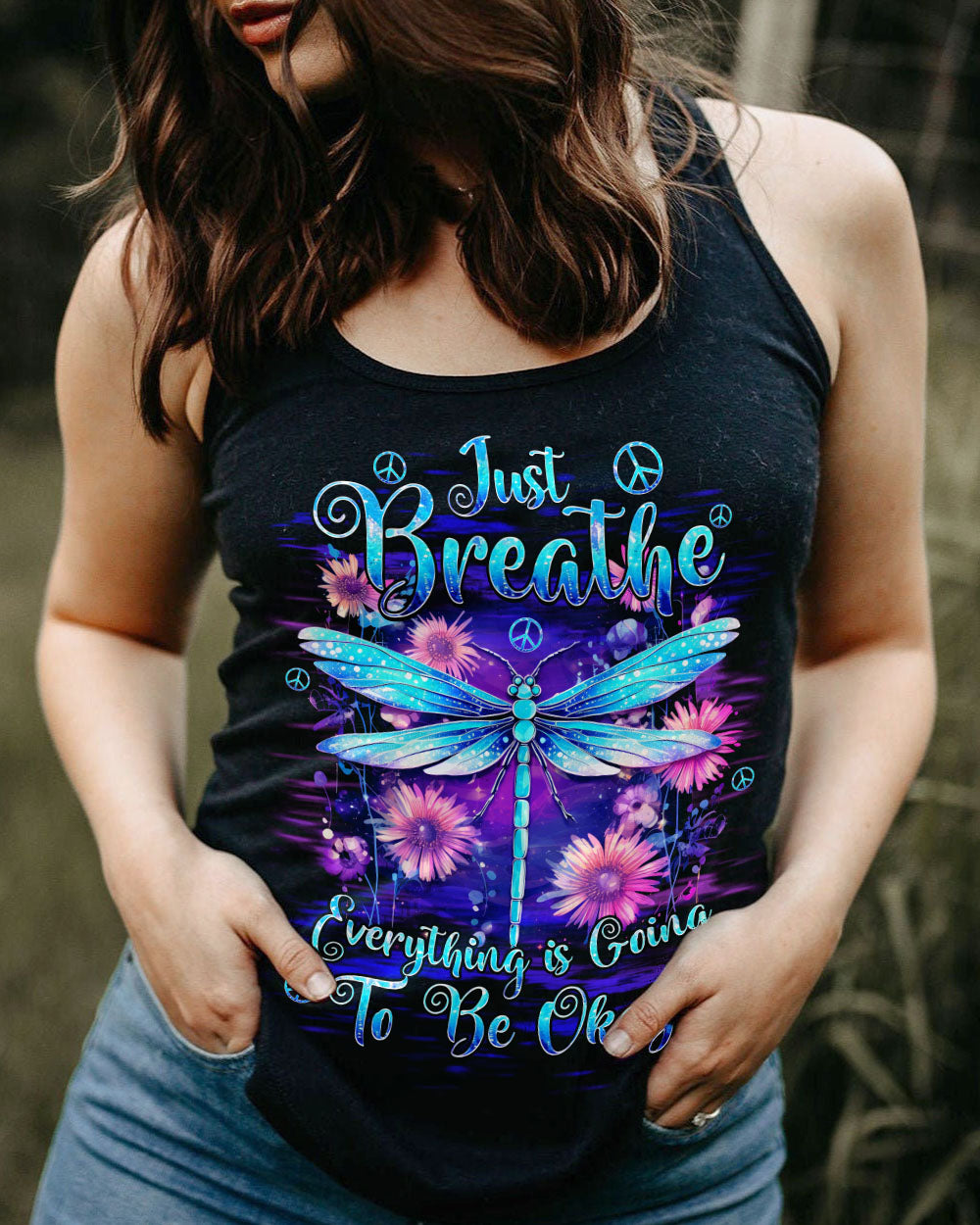 JUST BREATHE DRAGONFLY ALL OVER PRINT - TYQY0905252