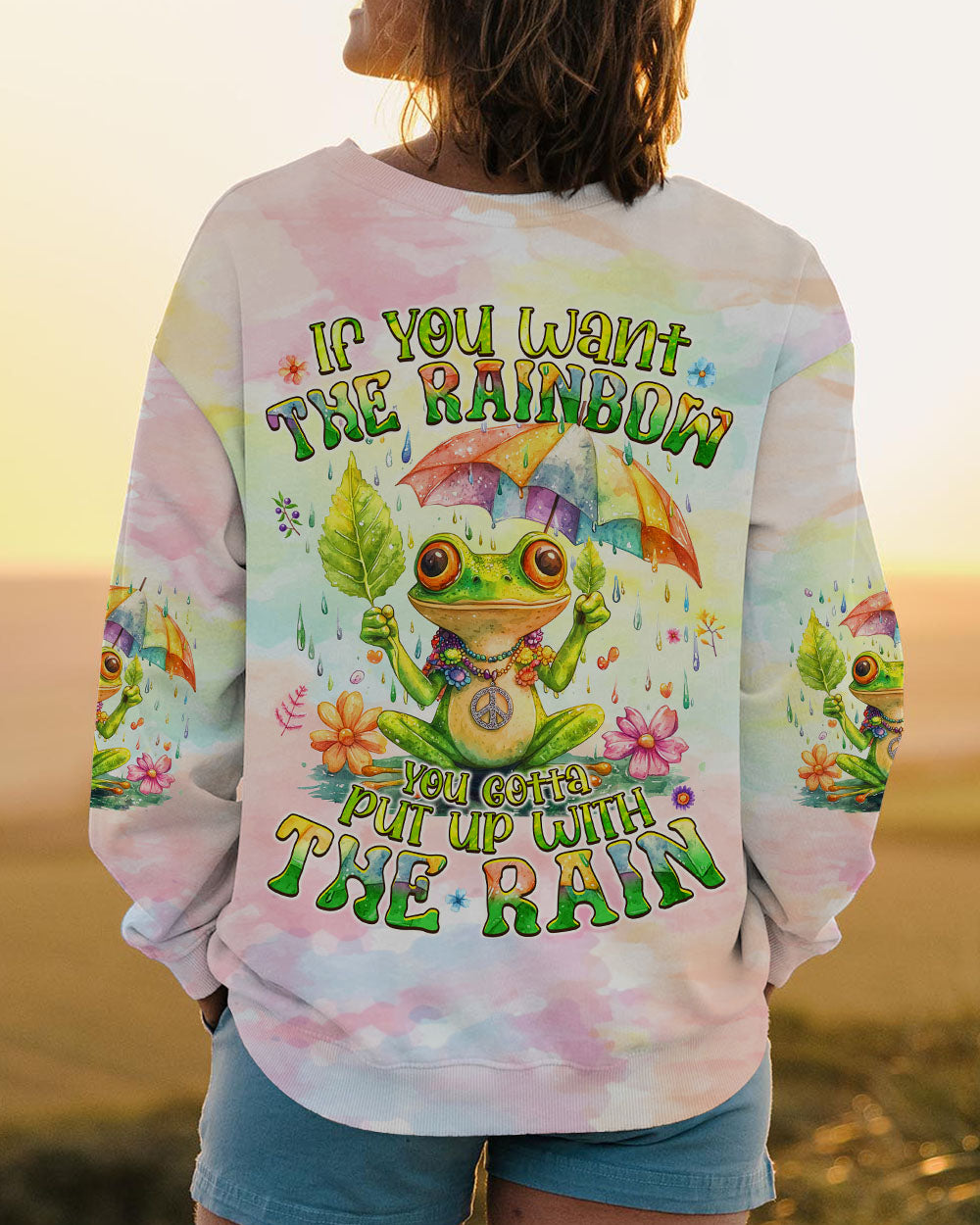 PUT UP WITH THE RAIN FROG ALL OVER PRINT - TYQY0909242