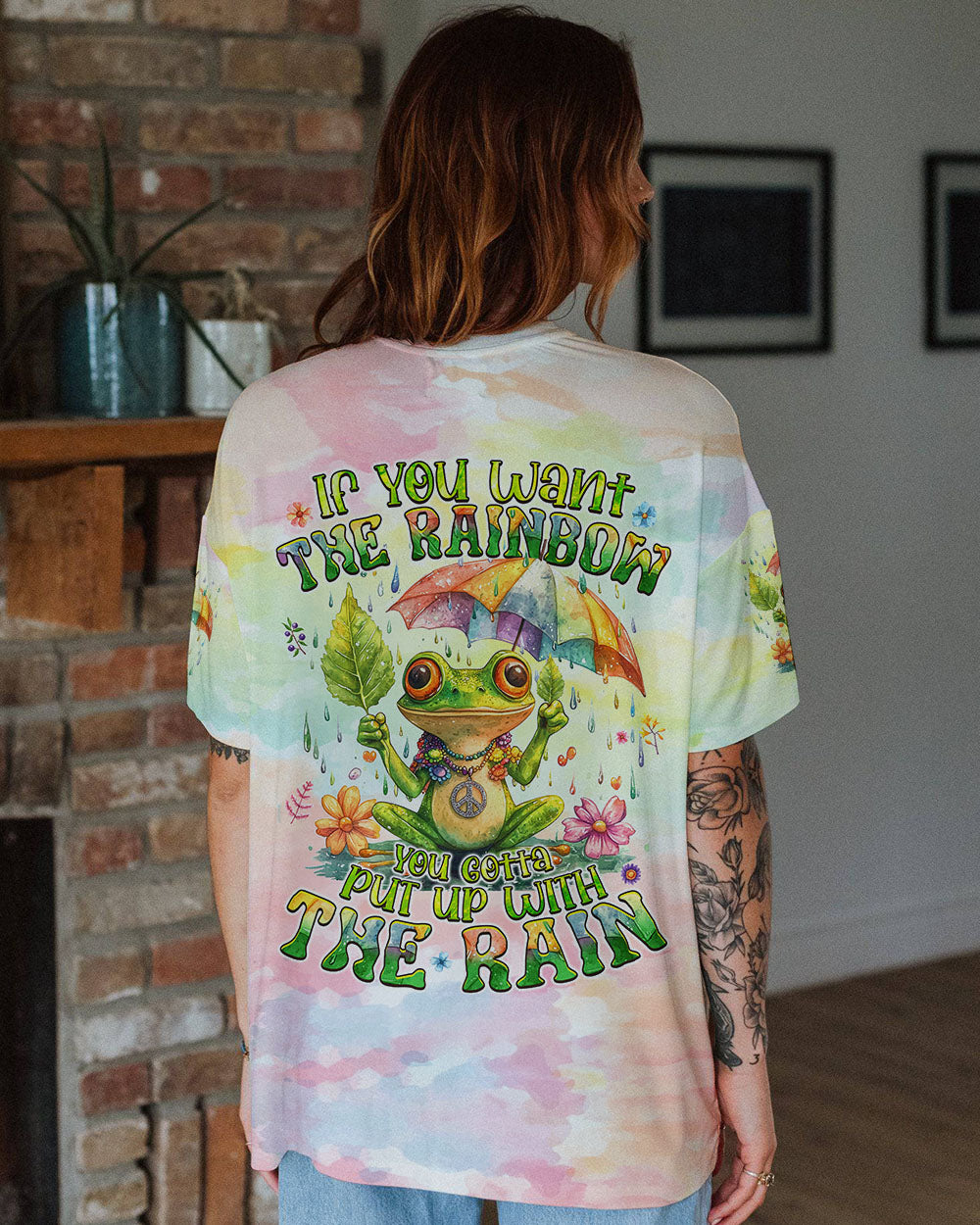 PUT UP WITH THE RAIN FROG ALL OVER PRINT - TYQY0909242
