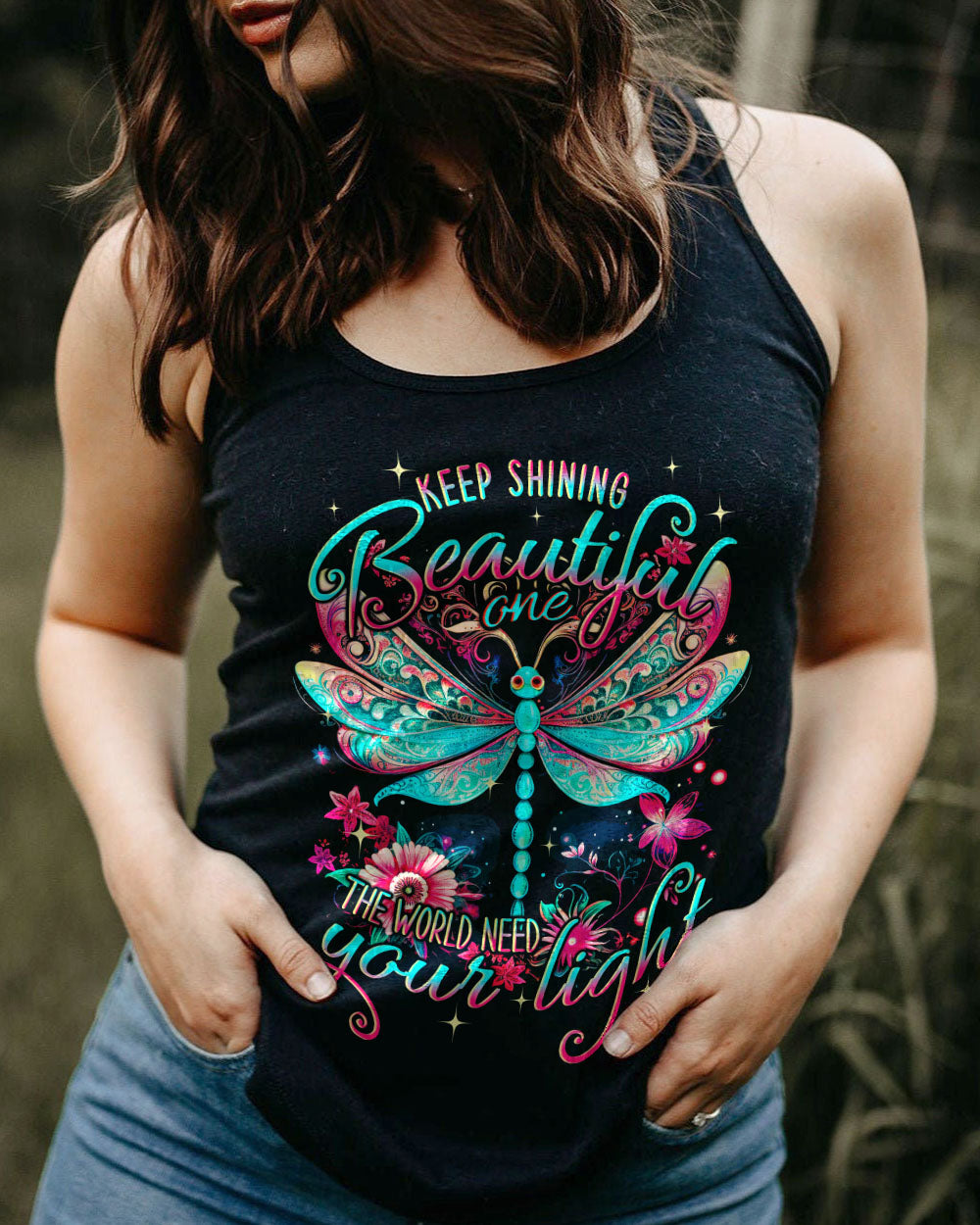 THE WORLD NEED YOUR LIGHT DRAGONFLY ALL OVER PRINT - TYQY0910231