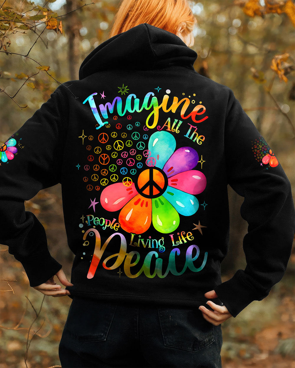 IMAGINE ALL THE PEOPLE LIVING LIFE IN PEACE FLOWER ALL OVER PRINT - TYQY0910254