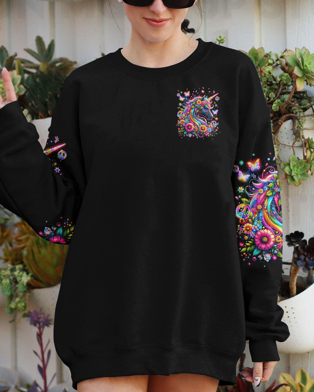 BE YOU THE WORLD WILL ADJUST UNICORN ALL OVER PRINT - TYQY0912234