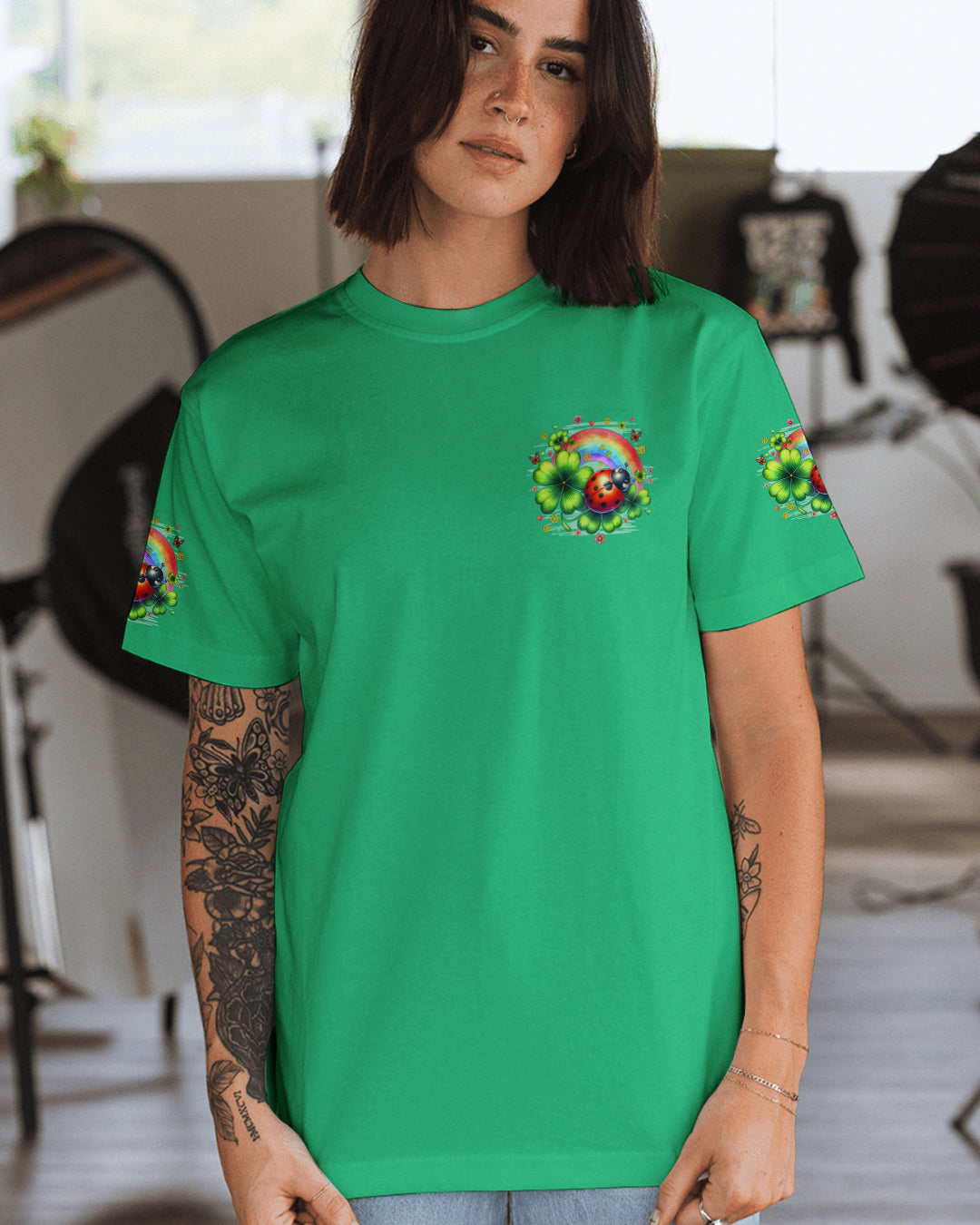 BE KIND LADYBUG SHAMROCK ALL OVER PRINT - TYQY1001261