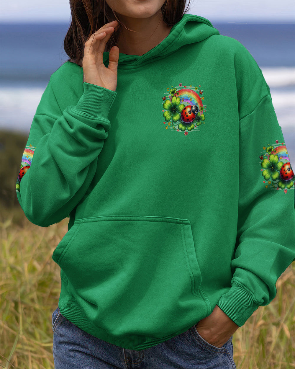 BE KIND LADYBUG SHAMROCK ALL OVER PRINT - TYQY1001261