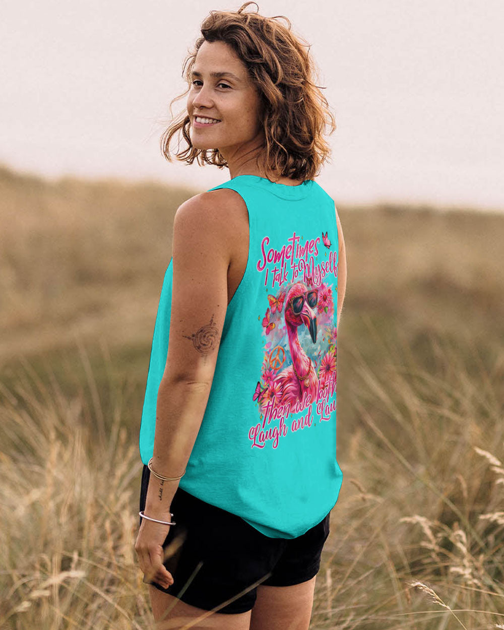 SOMETIMES I TALK TO MYSELF FLAMINGO ALL OVER PRINT - TYQY1004245
