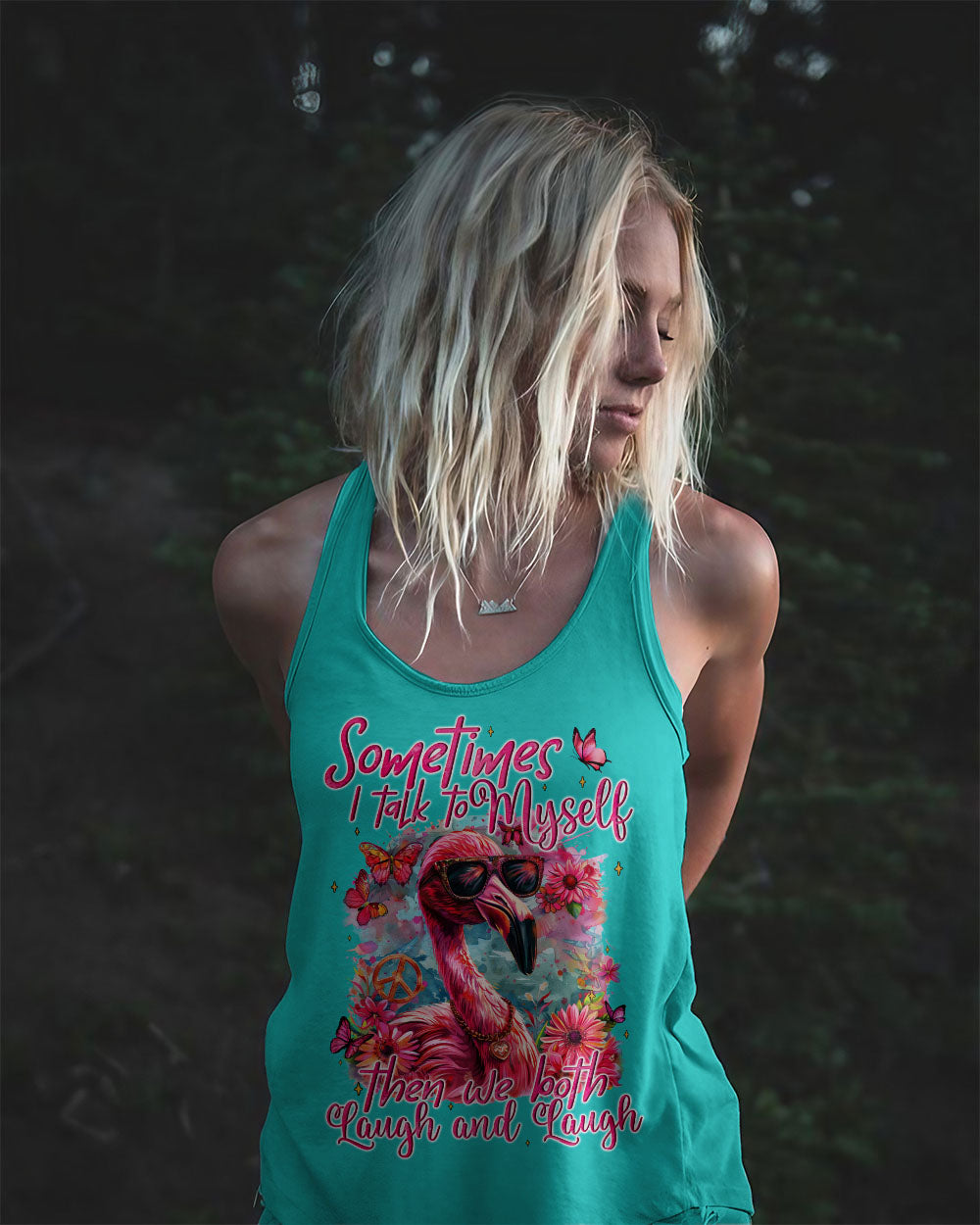 SOMETIMES I TALK TO MYSELF FLAMINGO ALL OVER PRINT - TYQY1004245