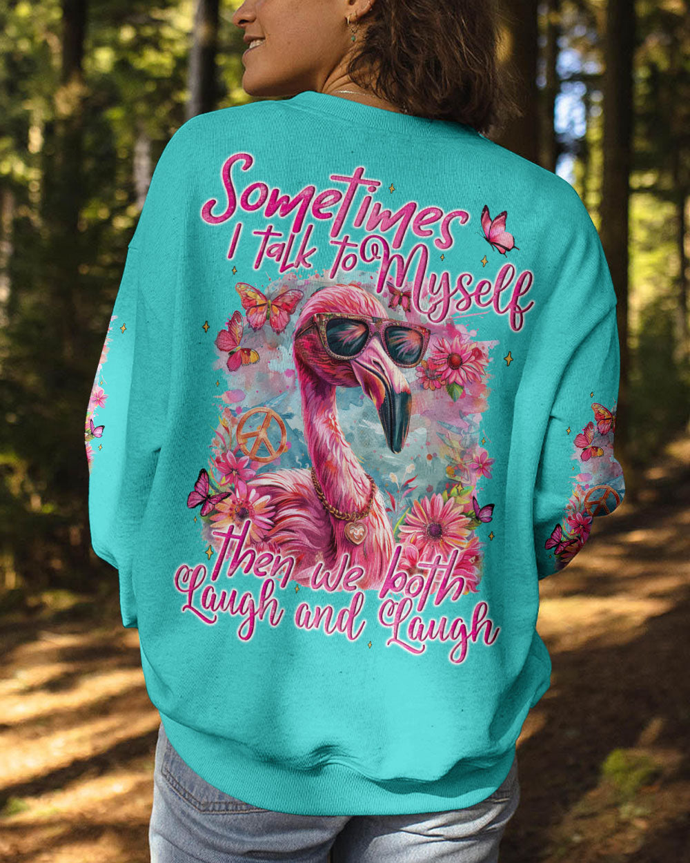 SOMETIMES I TALK TO MYSELF FLAMINGO ALL OVER PRINT - TYQY1004245