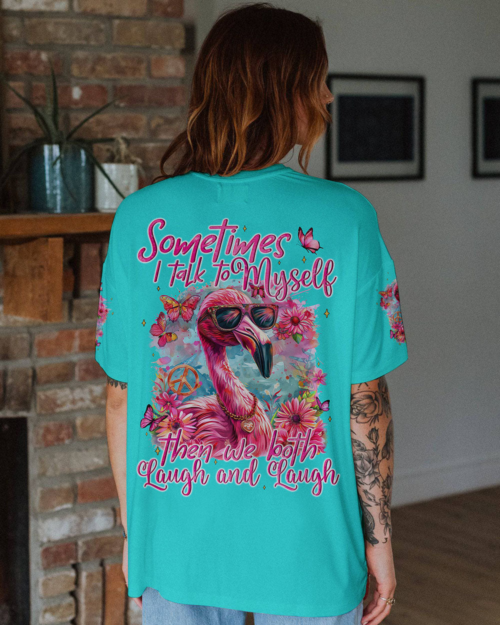 SOMETIMES I TALK TO MYSELF FLAMINGO ALL OVER PRINT - TYQY1004245