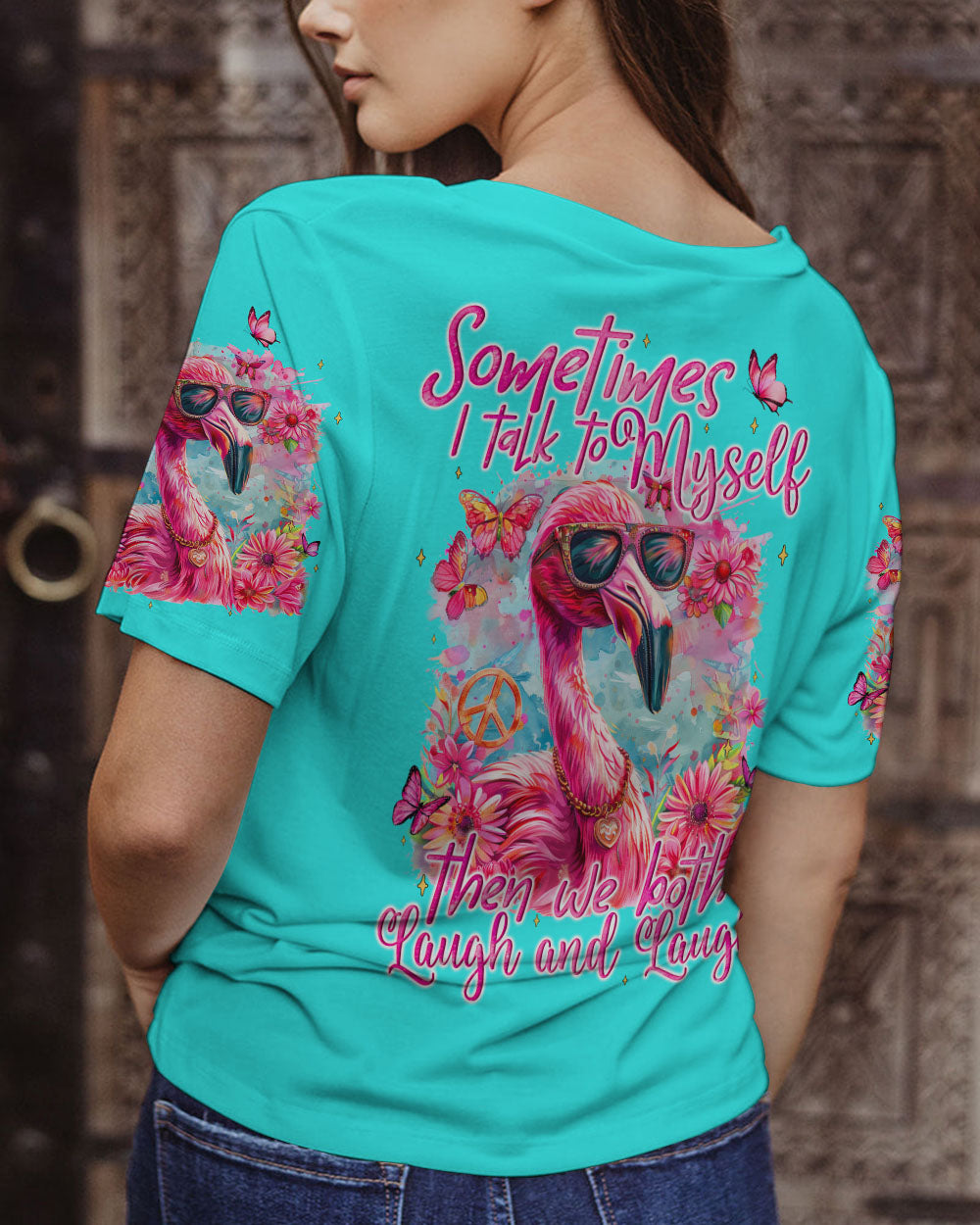 SOMETIMES I TALK TO MYSELF FLAMINGO ALL OVER PRINT - TYQY1004245